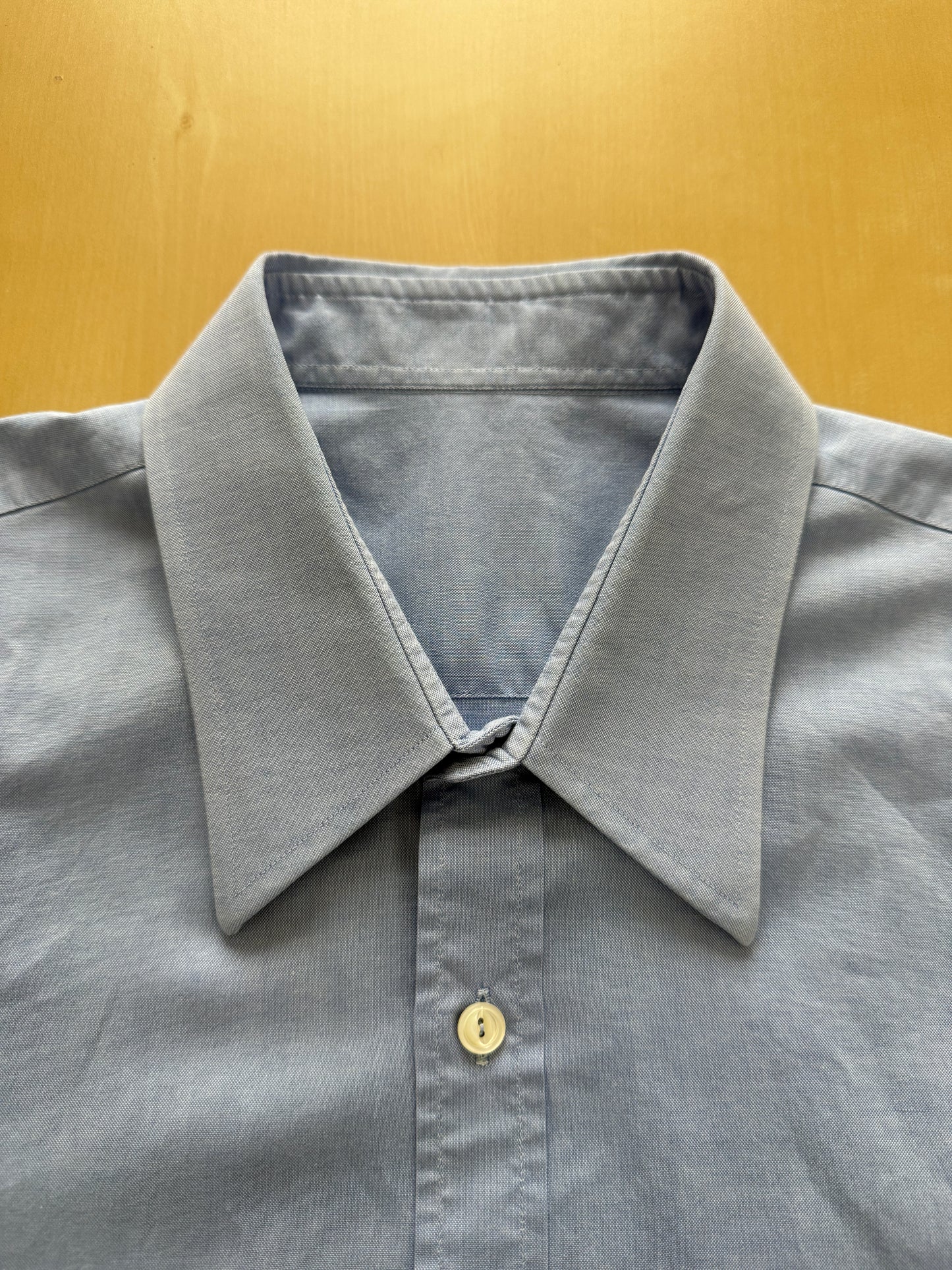 Camicia sartoriale anni ‘70/‘80 Oxford azzurro - M/L collo 42