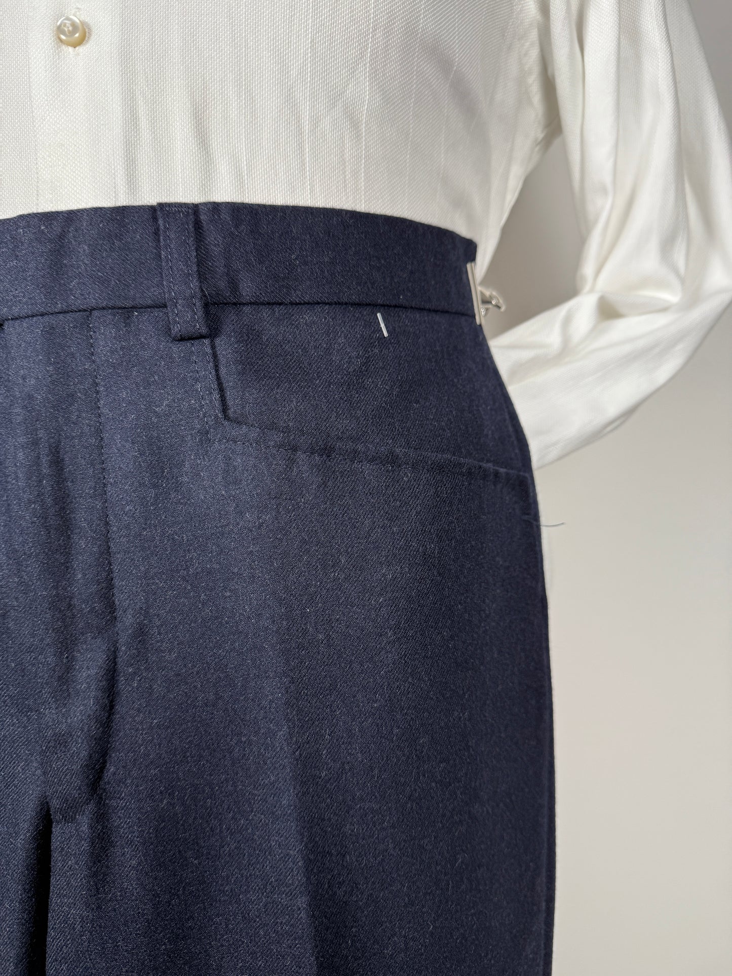 Pantaloni flanella blu tasche western (NOS) - tg. 48