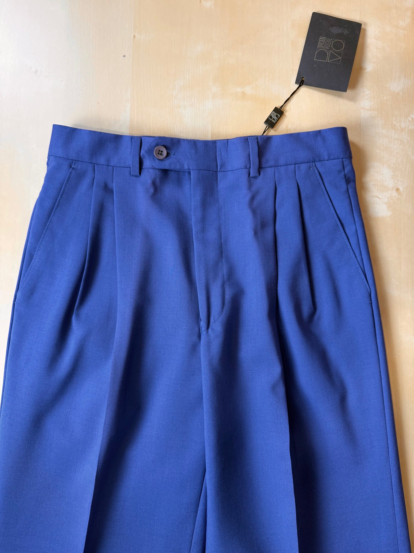 Pantaloni fresco lana blu china anni '80 (NOS) - tg. 44