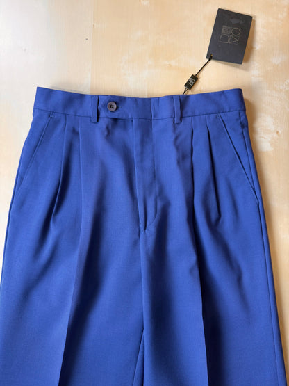 Pantaloni fresco lana blu china anni '80 (NOS) - tg. 44