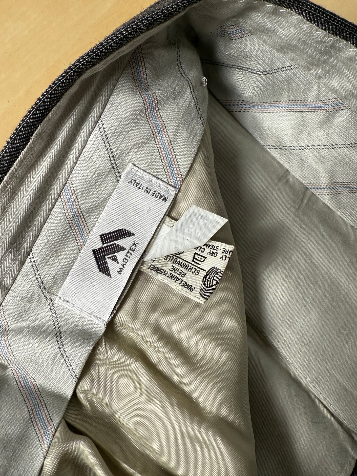 Pantaloni lana pettinata grigio gessato (NOS) - tg. 52