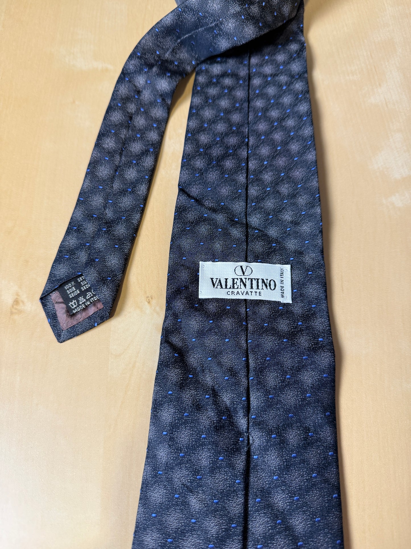 Cravatta Valentino grigio blu fantasia sfumata