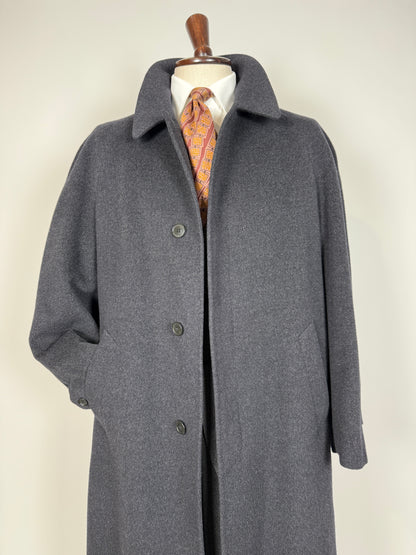 Cappotto raglan in panno lana e cashmere grigio fumo - tg. 54-58