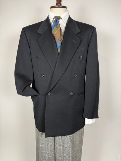 Giacca Pal Zileri doppiopetto anni ‘80 flanella blu - tg. 48