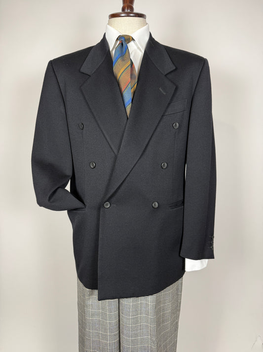 Giacca Pal Zileri doppiopetto anni ‘80 flanella blu - tg. 48