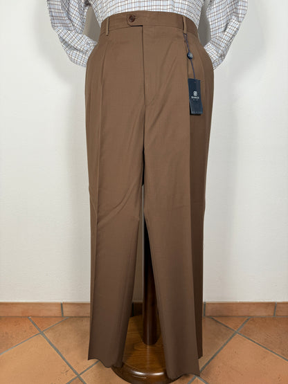 Pantalone anni '80 fresco lana marrone cacao (NOS) - tg. 54
