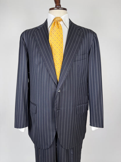 Completo sartoriale flanella pettinata blu gessato - tg. 56 drop 0-2