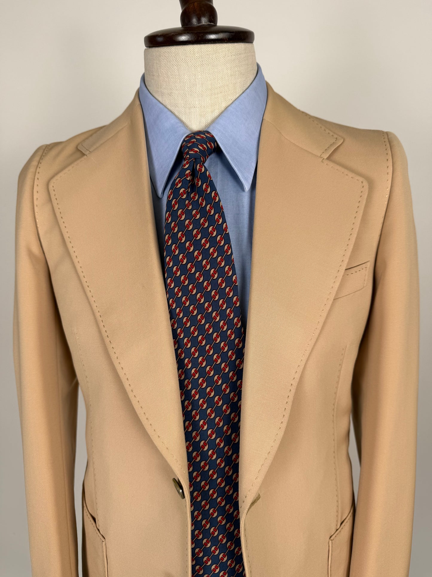 Completo anni ‘70 twill pettinato beige - tg. 42/44