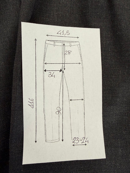 Pantaloni fresco lana grigio antracite anni '80 (NOS) - tg. 46/48