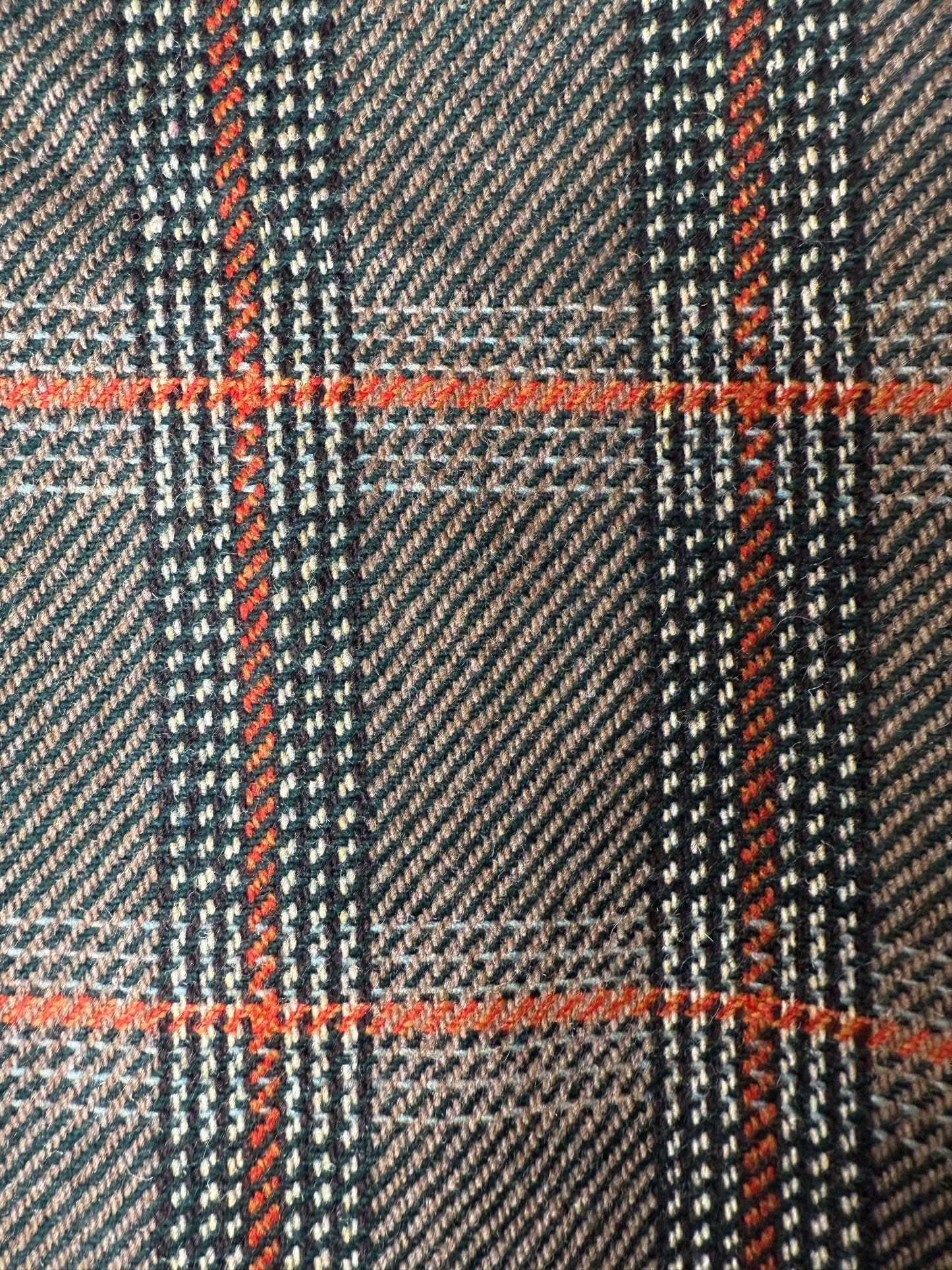 Giacca anni ‘70 Marzotto tweed a quadri verde arancio - tg. 42/44