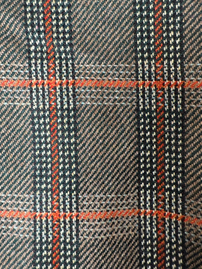 Giacca anni ‘70 Marzotto tweed a quadri verde arancio - tg. 42/44