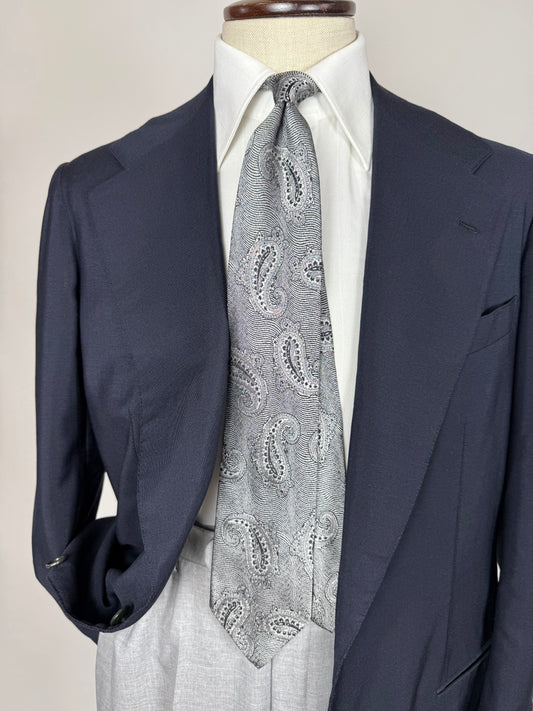 Cravatta Prochownick paisley argento jacquard