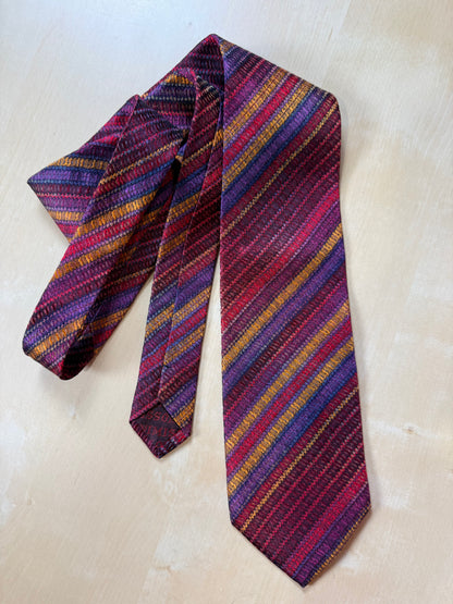 Cravatta Missoni righe rosso viola