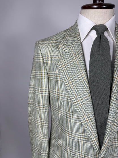 Giacca anni '80 principe Galles verde salvia lana e cashmere - tg. 48