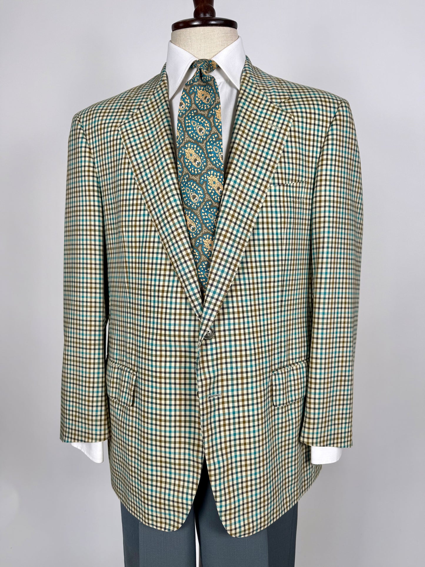 Giacca Ermenegildo Zegna quadretti fresco lana mezza fodera - tg. 52