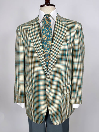 Giacca Ermenegildo Zegna quadretti fresco lana mezza fodera - tg. 52