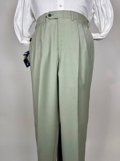 Pantaloni fresco lana verde menta anni '80 (NOS) - tg. 50