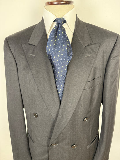 Giacca doppiopetto anni ‘80 flanella pettinata antracite - tg. 54