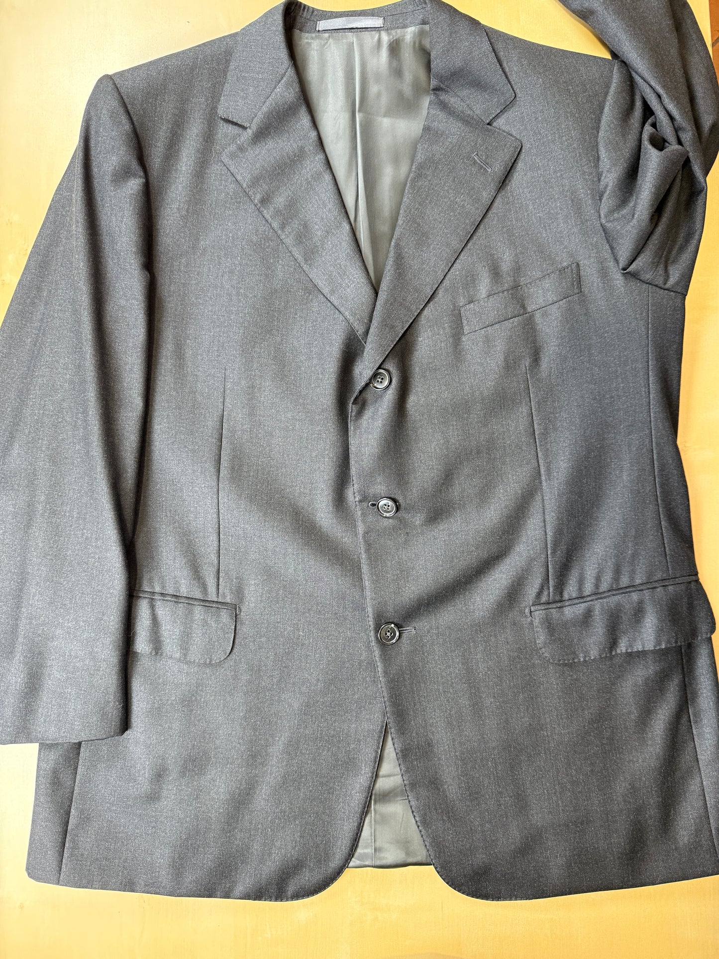 Giacca Ermenegildo Zegna anni ‘90 lana pettinata grigio antracite - tg. 52 drop basso