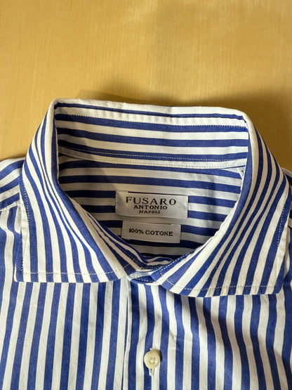 Camicia riga bacchettata blu - tg. S collo 39