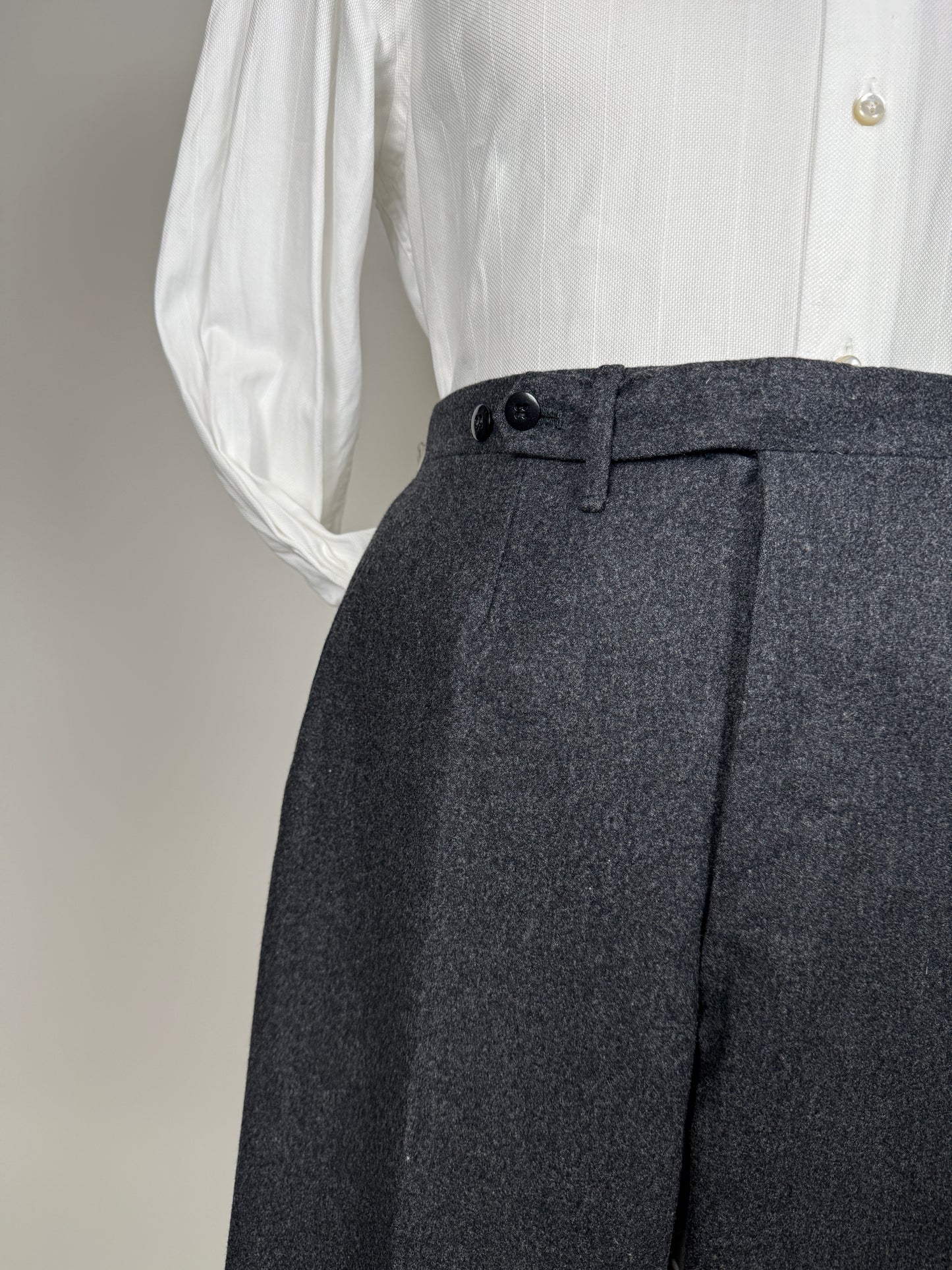 Pantaloni sartoriali anni ‘60/‘70 flanella antracite - tg. 50/52