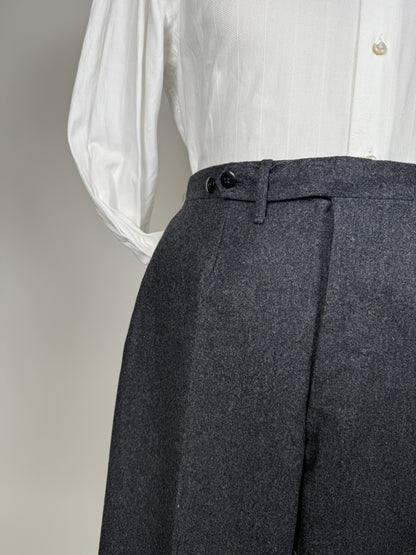 Pantaloni sartoriali anni ‘60/‘70 flanella antracite - tg. 50/52