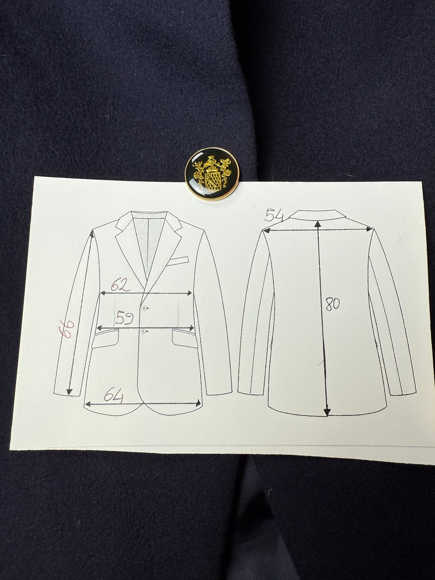 Blazer navy anni ‘80 in panno di lana - tg. 56