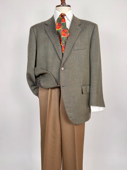 Giacca sartoriale in misto cashmere verde finestrato - tg. 58/60