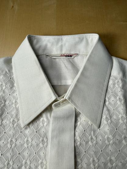 Camicia da sera anni ‘70 con ricamo - XXS, collo 38