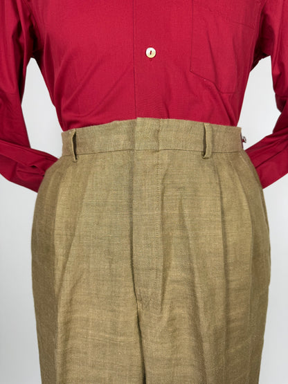 Completo anni '70 misto lino color corda - tg. 50