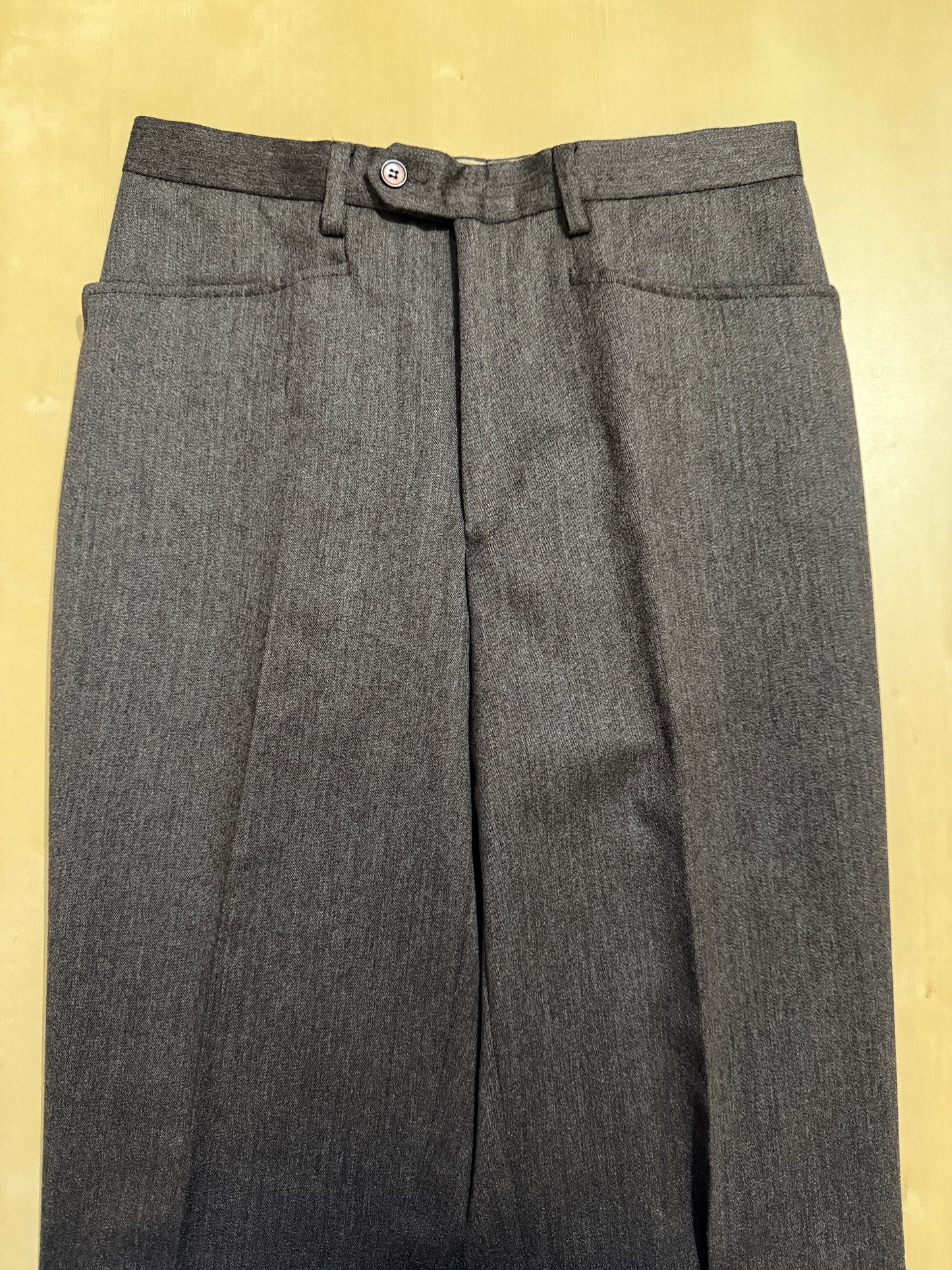 Pantalone anni ‘70 in flanella marrone con tasche alla carrettiera (NOS) - tg. 44/46