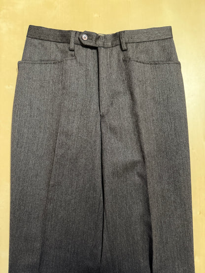 Pantalone anni ‘70 in flanella marrone con tasche alla carrettiera (NOS) - tg. 44/46