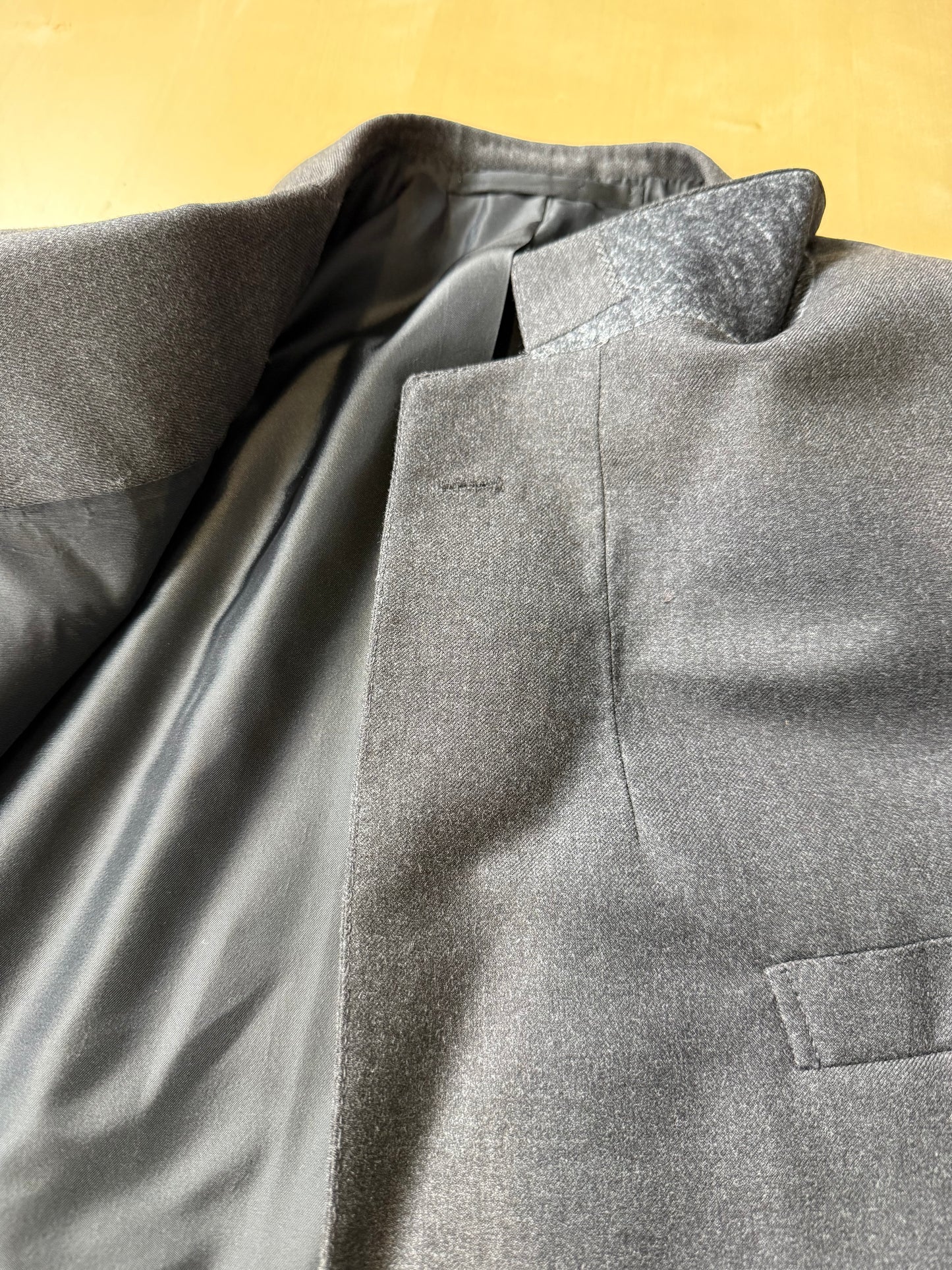 Completo sartoriale flanella inglese grigio antracite - tg. 62 corta drop 0