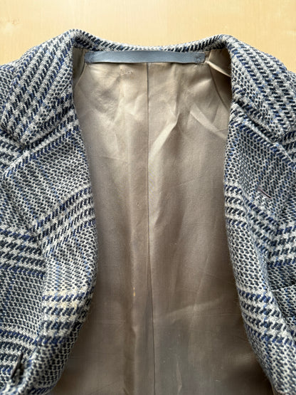 Giacca sportiva sartoriale anni ‘60 puro cashmere inserti in pelle - tg. 42