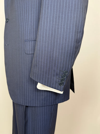 Completo Canali lana pettinata blu gessato - tg. 54