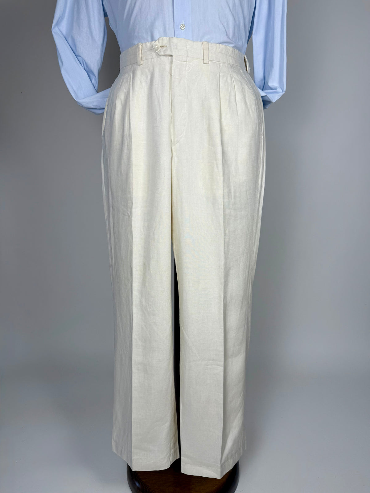 Pantaloni in lino bianco anni '70/'80 - tg. 48/50