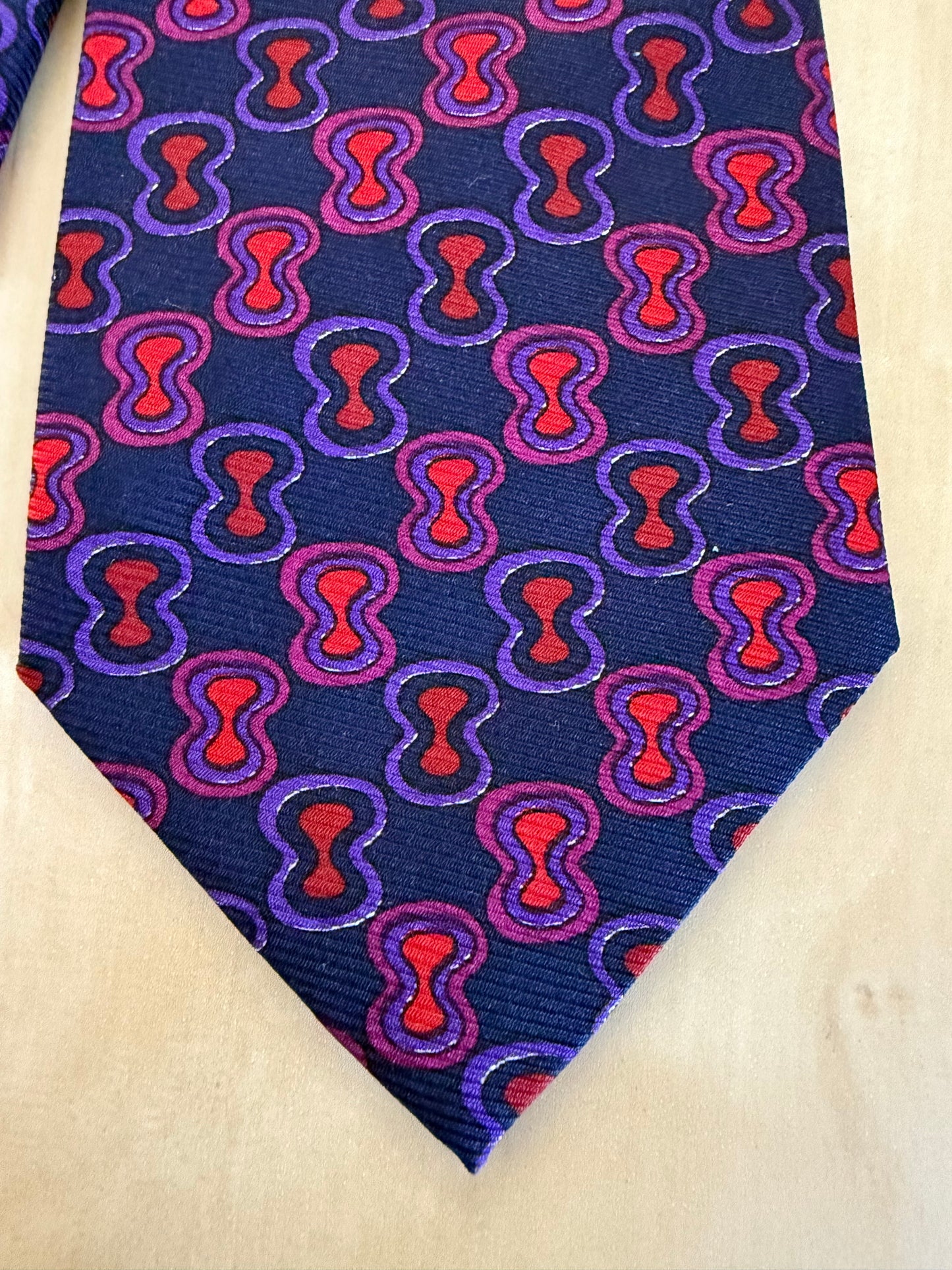Cravatta Missoni fantasia lombata viola rosso blu