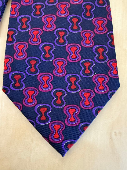 Cravatta Missoni fantasia lombata viola rosso blu