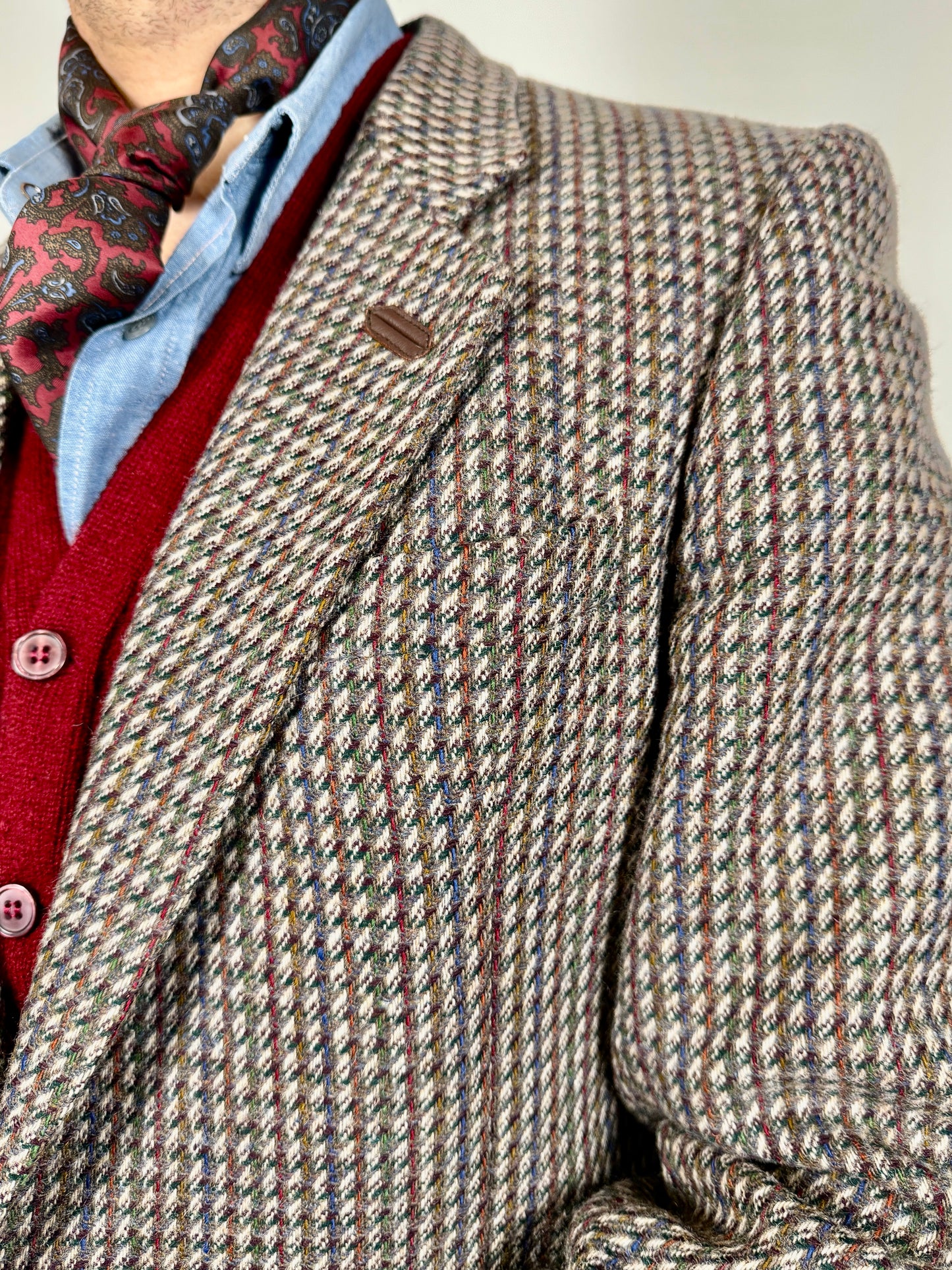 Giacca anni ‘70 in tweed multicolore - tg. 48/50