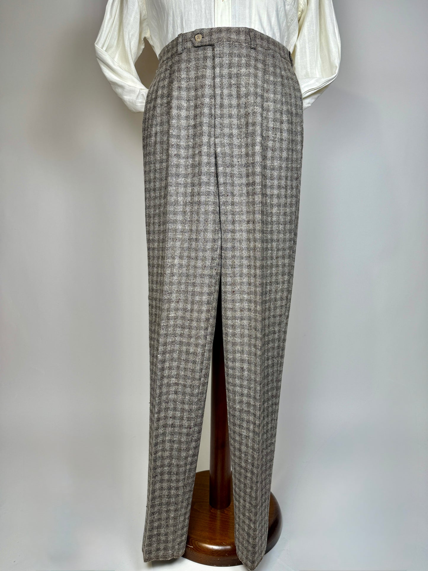 Pantaloni anni ‘70/‘80 tweed a quadri (NOS) - tg. 46
