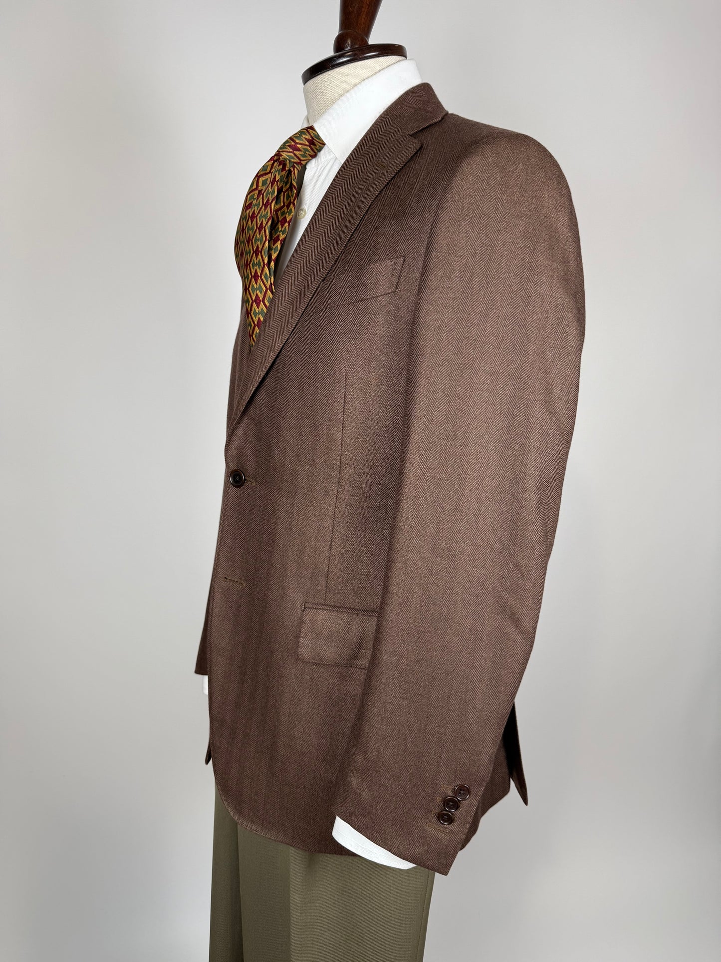 Giacca in puro cashmere Piacenza marrone spigato - tg. 48