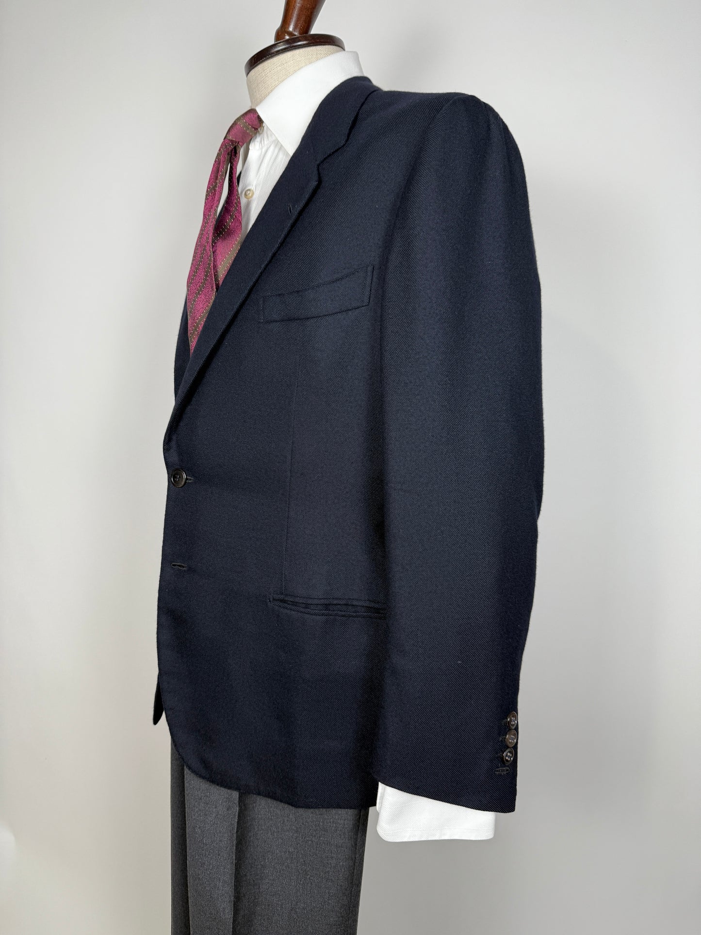 Giacca sartoriale anni '80 in puro cashmere pettinato Loro Piana - tg. 52/54 corta