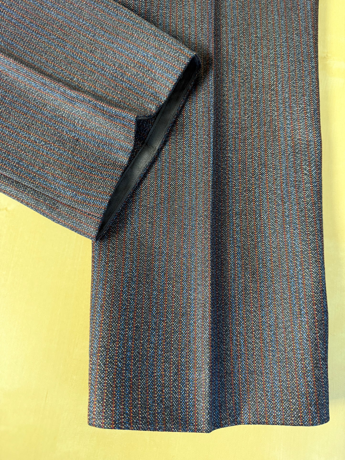 Completo sartoriale anni ‘70 rosso e blu sale-pepe - tg. 50