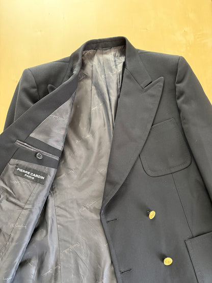 Navy blazer doppiopetto Pierre Cardin anni '70 - tg. 46