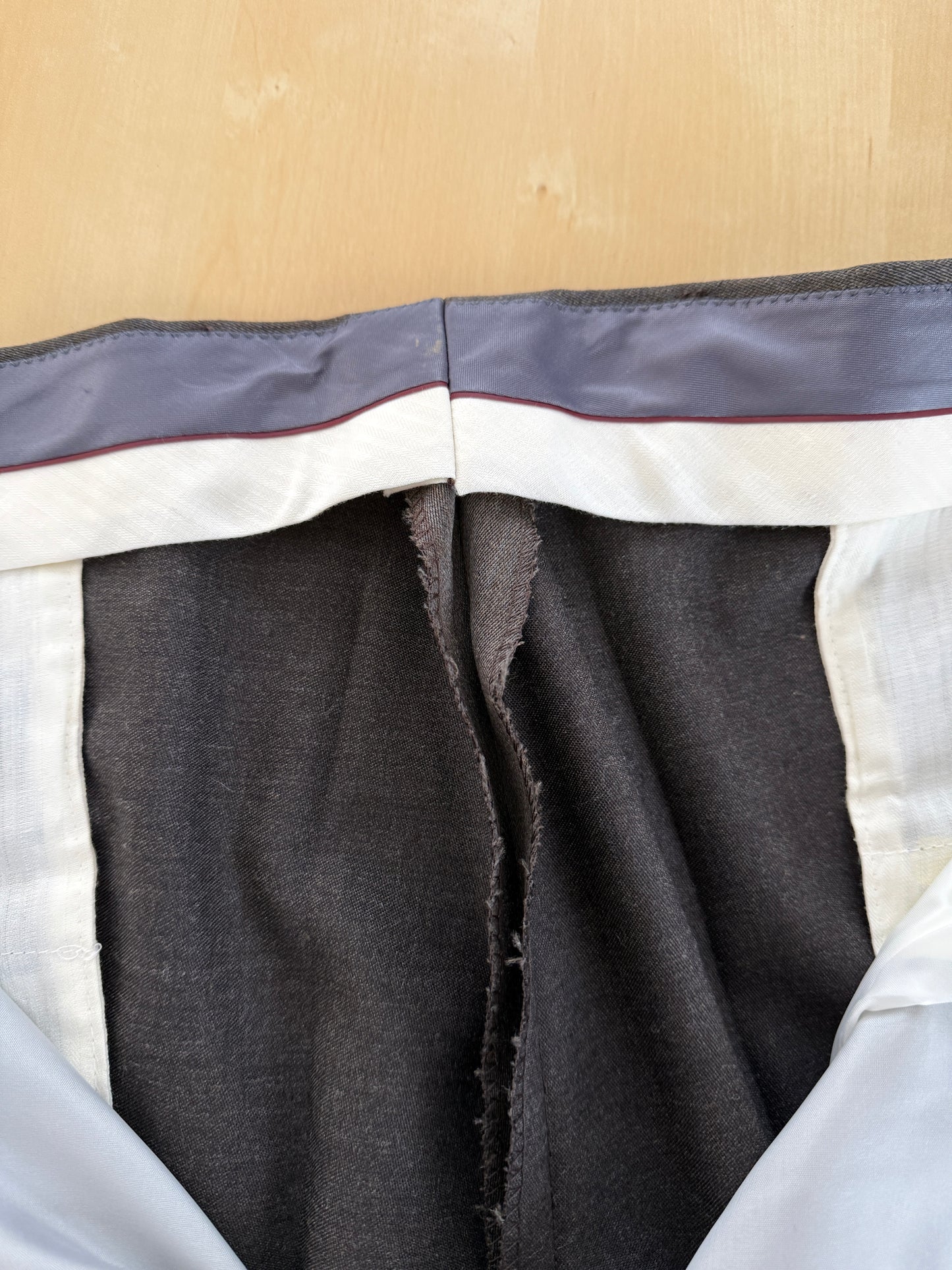 Pantaloni anni ‘90 lana pettinata cachi (NOS) - tg. 60/62