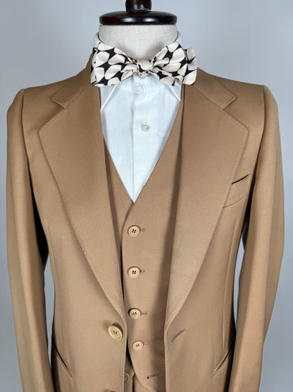 Completo 3 pezzi anni ‘70 twill pettinato beige - tg. 44
