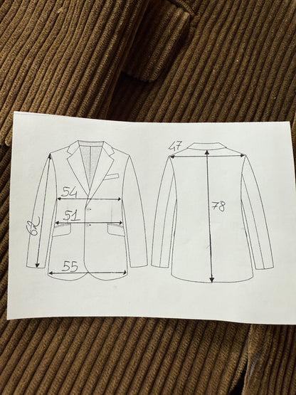 Giacca anni ‘80 in velluto a coste verde-marrone - tg. 48