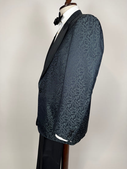 Giacca da smoking Pal Zileri anni '80 in seta shantung damascata - tg. 52