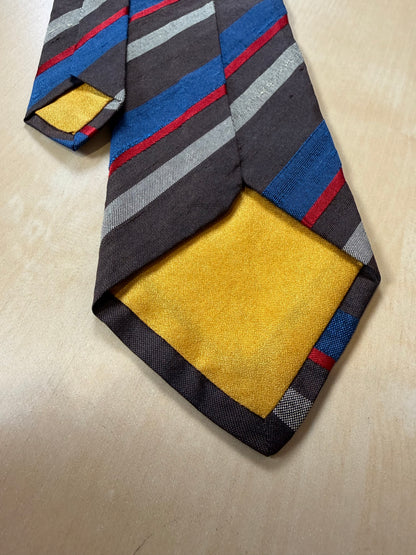 Cravatta regimental vintage seta shantung