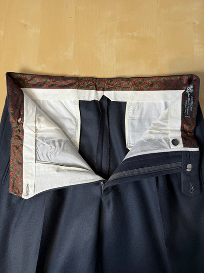 Pantaloni anni ‘80 flanella blu petrolio (NOS) - tg. 48